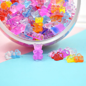 Accessoires en résine KI quyu DIY, paillettes dégradées, petit ours, bonbons mignons, résine époxy, coque de téléphone, décoration de patch DIY - Product Image 4