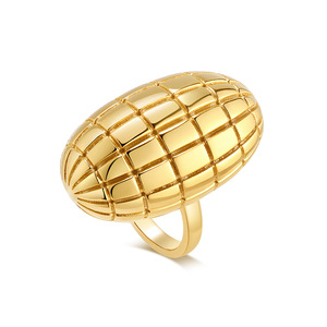 Anillo de acero de titanio con forma de pan estilo europeo para mujer, joyería de lujo ligera para dedo índice, regalo con diseño geométrico - Product Image 5