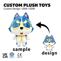 Boneka Husky Plushie Custom Lucu Kartun Boneka Husky Isi Dakron untuk Hadiah Anak OEM ODM Boneka Plushie Custom