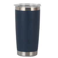 Termo de Acero Inoxidable 304 de 20 oz para Auto, con Acabado Plástico Pulverizado, Retención de Hielo y Logotipo Personalizable