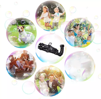 Mitrailleuse à bulles Gatling électrique automatique pour enfants jouets 8 trous énorme lanceur de bulles en plastique ABS