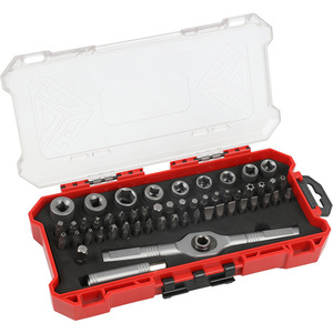 52 Piece Socket Bit Set 1/4 In Chrome Vanadium Steel With Ratchet Wrench And Screwdriver Bits For Auto Repair Tool Case - Product Image 1