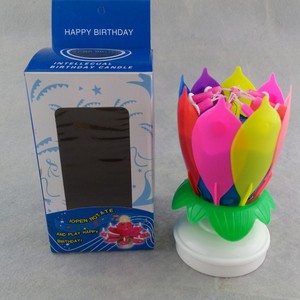Ingrosso candela <span class=keywords><strong>di</strong></span> musica rotante artigianale creativa loto festa <span class=keywords><strong>di</strong></span> <span class=keywords><strong>compleanno</strong></span> a doppio strato rosa lampada <span class=keywords><strong>di</strong></span> loto elettronica candela cera - Product Image 5