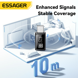 Bộ phát FM <span class=keywords><strong>USB</strong></span> ô tô ESSAGER ES-BT17, bộ thu âm thanh không dây <span class=keywords><strong>Bluetooth</strong></span> 5.4 với micro rảnh tay - Product Image 5