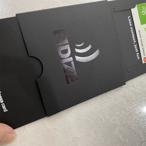 Fidize Nfc <b>Card</b> Holder Black Specialty Paper Slide Out Business <b>Card</b> Case With Hot Stamping Logo - Product Image 4