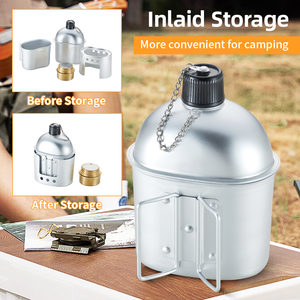 Cantimplora de Supervivencia para Senderismo de 1 mm y 0.86 L con Taza de 0.6 L de Aluminio, la Mejor Taza Ligera para Acampar para Niños - Product Image 3
