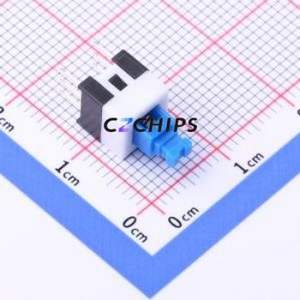 PB-22E70 <b>Push</b> <b>Button</b> <b>Switch</b> Through hole Component (THT) <b>Switch</b> Double Pole Double Throw Rectangle Plunger Through Hole Blue - Product Image 1