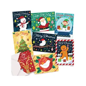 Christmas Cards Colorful Greeting Cards Collection with Envelopes for Winter Merry Christmas Season Holiday Gift