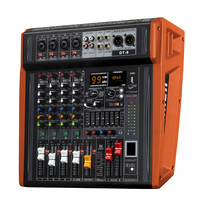 Console de mixage professionnelle 6 canaux avec amplificateur de puissance, USB, Bluetooth, effets DSP pour scène, groupe, salle de réunion, utilisation audio