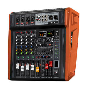 Consola de Mezclas Profesional de 6 Canales con Amplificador de Potencia, USB, Bluetooth y Efectos DSP para Uso en Escenarios, Bandas y Salas de Reuniones - Product Image 1