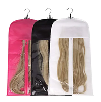 Sac à fermeture éclair de stockage de perruque personnalisé moins cher sac à perruque avec fermeture éclair et cintre