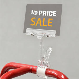 투명 조절식 T-슬롯 POP 클립, 소매용 와이어 로드 디스플레이 사인 홀더 - Product Image 3