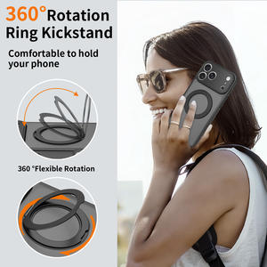 เคสโทรศัพท์กัน<span class=keywords><strong>กระแทก</strong></span>แบบแม่เหล็กพร้อมขาตั้ง ป้อง<span class=keywords><strong>กัน</strong></span>เลนส์กล้องเต็มรูปแบบ สีส้มคอสมิก สำหรับ <span class=keywords><strong>iPhone</strong></span> 17 16 15 14 Pro Max - Product Image 2