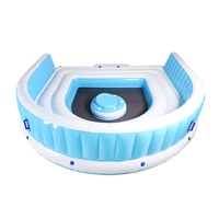 Promotion estivale : Île flottante gonflable en PVC Sunshine pour 6 personnes, flotteur de piscine, bateau lounge aquatique pour fêtes, couleur personnalisable