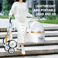 Poussette pliable légère pour animaux de compagnie 2-en-1 avec panier détachable, chariot pour chien et chat, portable, voyage, OEM personnalisé