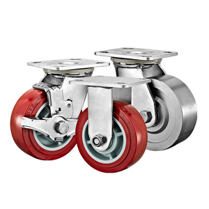 4 "5" 6 "8" Edelstahl-Lenkräder Hochleistungs-PA/<span class=keywords><strong>PU</strong></span>/TPR/Massivstahl-Wagen rollen Industrielle Rostschutz rollen Rollen - Product Image 4