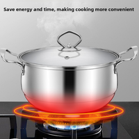 Ensemble de 3 ustensiles de cuisine en acier inoxydable, coffret cadeau |   Casserole et poêle à frire profonde avec couvercles en verre |   Poignées résistantes à la chaleur pour la cuisine à domicile