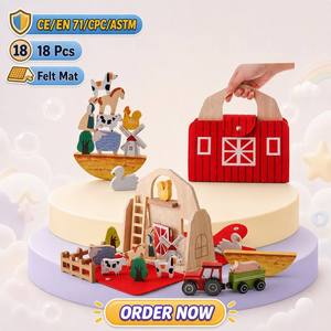 Gioco di Costruzione in Legno della Fattoria per Bambini e Bambine, Giocattolo Educativo Cognitivo con Animali, Prezzo Conveniente e Ricche Funzionalità - Product Image 1