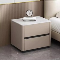 Table de chevet moderne minimaliste en bois massif, design luxueux et sophistiqué pour chambre à coucher