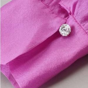 Elegante camicia con Top Bowknot donna Basic tinta unita manica lunga Versatile <span class=keywords><strong>camicetta</strong></span> <span class=keywords><strong>fucsia</strong></span> con prospettiva a fiocco con perline allentate - Product Image 4