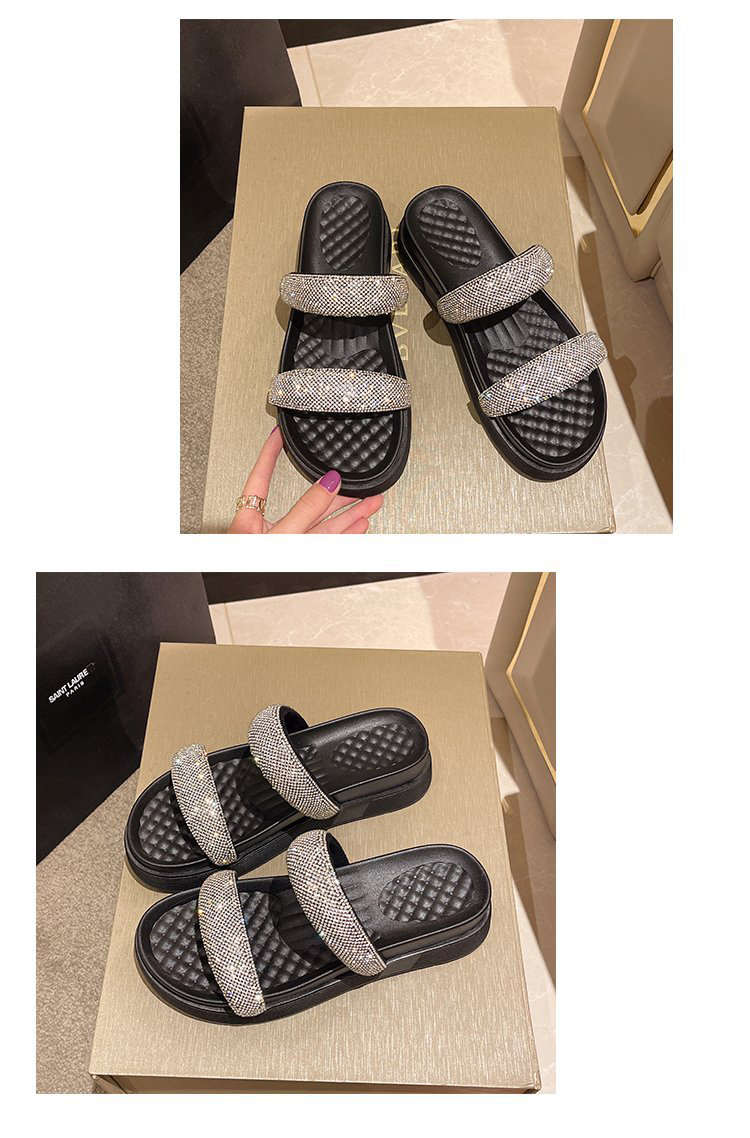 2023 Summer Casual Sandals Ladies Sponge Thick Bottoming Beach Sandals Slippers