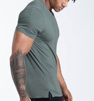 Service OEM T-shirts confort de performance de style inégalé pour hommes T-shirt en bambou à col en V pour hommes T-shirt Gym Muscle t-shirt