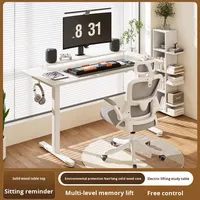 Bureau Électrique Réglable en Hauteur pour la Maison, Bureau d'Étude en PVC, Bureau d'Ordinateur Ajustable, Table de Gaming, Poste de Travail de Bureau, Design Minimaliste