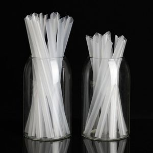 Pajitas Desechables Biodegradables Ecológicas Transparentes Blancas con Empaque Individual, Pajitas de Plástico PLA para Bebidas Boba - Product Image 1