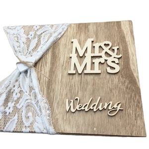Cadre photo en bois personnalisé gravé au laser TC, <span class=keywords><strong>Mr</strong></span> & Mrs, 20/30/40 pages, livre d'or pour mariage, livre de signatures de mariage - Product Image 6