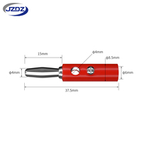 JZDZ Prise banane nickelée 4 mm à quatre pôles, type à souder, adaptateur de connecteur audio DIY 30Vac-60Vdc/Max.32A J.10016