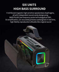 Altavoz Portátil con Sonido de Karaoke, Bluetooth, RGB, Inalámbrico, con 2 Micrófonos, Ideal para Fiestas - Product Image 3