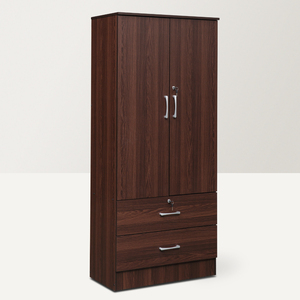 Europe White Painted Shaker Door Antique <strong>Pine</strong> <strong>Solid</strong> Wood 2 Doors <strong>Wardrobe</strong> for Sale - Product Image 2