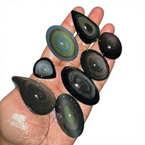 Factory Price Natural Flashy Water <b>Drop</b> Shaped <b>Rainbow</b> Obsidian Crystal Teardrops Wholesale All Shape Jewelry Making FAIJAN GEMS - Product Image 1