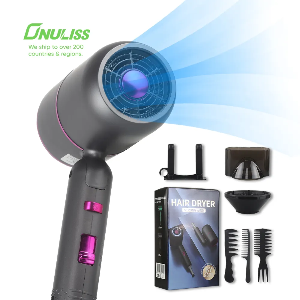 Hair Dryer 3 Heat Folding Lightweight Negative Ionic Hair Blow Dryer Hair Dryer with Diffuser