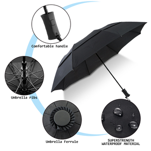 Corporate Gift Folding Umbrella Custom Logo 2 Fold Compact Umbrella Windproof UV Protection Rain Umbrella for Advertising - Product Image 4