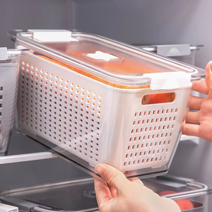New Design 4L Refrigerator Drain Storage Box Crisper Refrigerator Box Plastic Multifunction Food Storage <strong>Container</strong> - Product Image 6