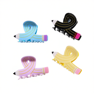 Pinces à cheveux colorées en acrylique de grande taille pour femmes et filles - Product Image 3