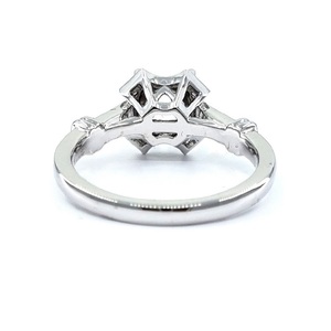 Chine Usine Livraison Rapide De Haute Qualité 18k Solide Or Blanc Véritable Diamant Forme Ronde Classique Bague De Fiançailles Pour Les Femmes De Mariage - Product Image 3