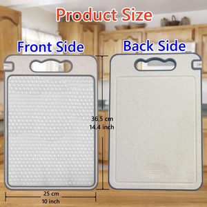 Wheat Straw and 304 Stainless Steel Double-Sided Eco-Friendly Kitchenware Cutting Board with Knife <b>Sharpener</b> and Grinder - Product Image 3