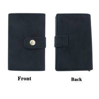Dompet Kartu Minimalis Logo Kustom, Penutup Kancing, Pola Huruf, Kulit PU, RFID, Sublimasi, Panjang Pendek, Lapisan Poliester