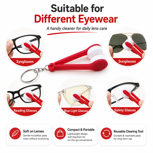 Nettoyeur de lunettes portable en microfibre, mini-essuie-lunettes double face, clip de nettoyage pour verres de lunettes de soleil, pour l'entretien des lunettes - Product Image 3