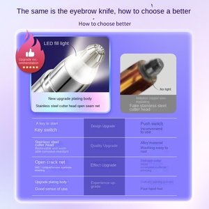 Rasoio Elettrico Portatile Ricaricabile in Acciaio Inox <span class=keywords><strong>per</strong></span> <span class=keywords><strong>Sopracciglia</strong></span> con Penna, Nuovo Prodotto - Product Image 2
