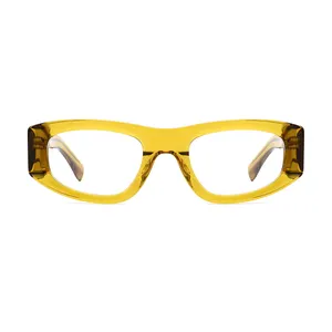 赛车色调造型大胆眼镜架批发黄色黑色批发4加3铰链厚经典醋酸纤维眼镜架