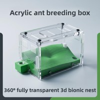 Fourmilière Bionique Imprimée en 3D en Acrylique Ronde à Transparence Totale 360° – Boîte Éducative pour Fourmis, Atelier d'Observation et Terrarium pour Reptiles