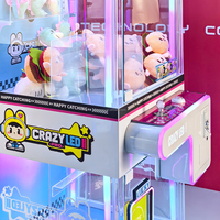 Machine de jeu d'arcade JiSun, machine à attraper les poupées, armoire transparente, éclairage LED néon 150W pour centre de jeux, centre commercial