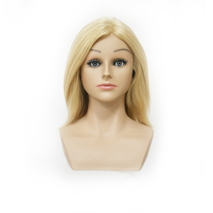 Wholesale Blonde 100% Human Hair <strong>Hairdressing</strong> Training Mannequin <strong>Head</strong> with Shoulder - Product Image 1