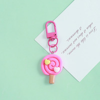 Porte-clés Sucette en Résine Adorable avec Décoration Cœur, Pendentif Bonbon Coloré, Breloque Sac Mignonne, Pendentifs Sac à Dos, Cadeaux de Mariage pour Invités