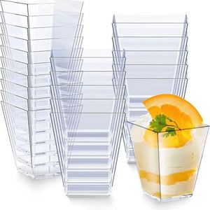 Contenants carrés transparents jetables personnalisés de 5 oz biodégradables pour gobelets à dessert - Product Image 1