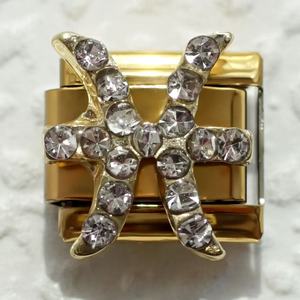 Pulsera de dijes del signo zodiacal italiano, dijes de signo con diamantes de imitación de 9 mm, chapados en oro y plata, modulares para joyería DIY para mujer - Product Image 5