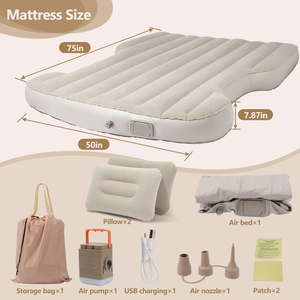 <span class=keywords><strong>Matelas</strong></span> pneumatique pour Tesla Model Y, <span class=keywords><strong>matelas</strong></span> de camping auto-gonflant pour voiture avec pompe à air à charge <span class=keywords><strong>sans</strong></span> <span class=keywords><strong>fil</strong></span>, tapis de couchage - Product Image 2